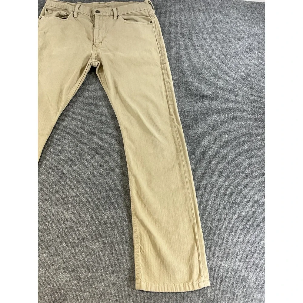Levi's 513 Slim Straight Jeans Mens 34x32 Khaki Tan Denim Pants Modern Fit Casua